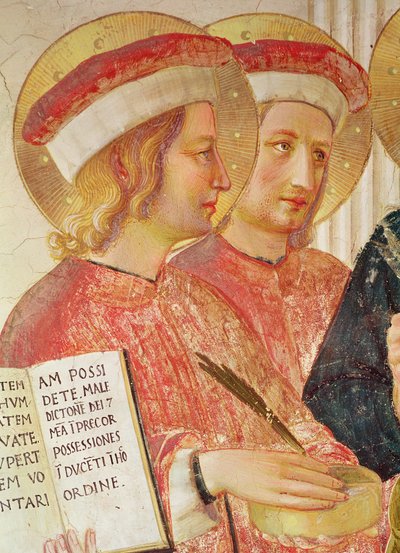 Madonna de la Sombra (detalle de San Cosme) de Fra Angelico